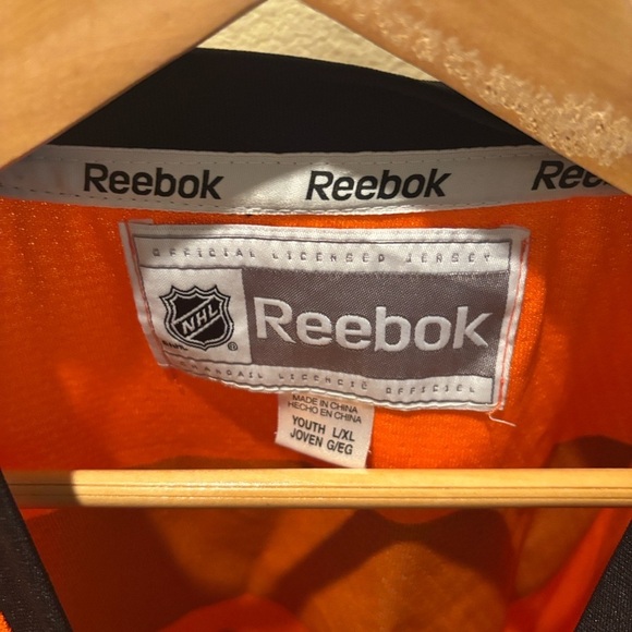 Giroux Orange and White Reebok Hockey Jersey - Picture 6 of 9